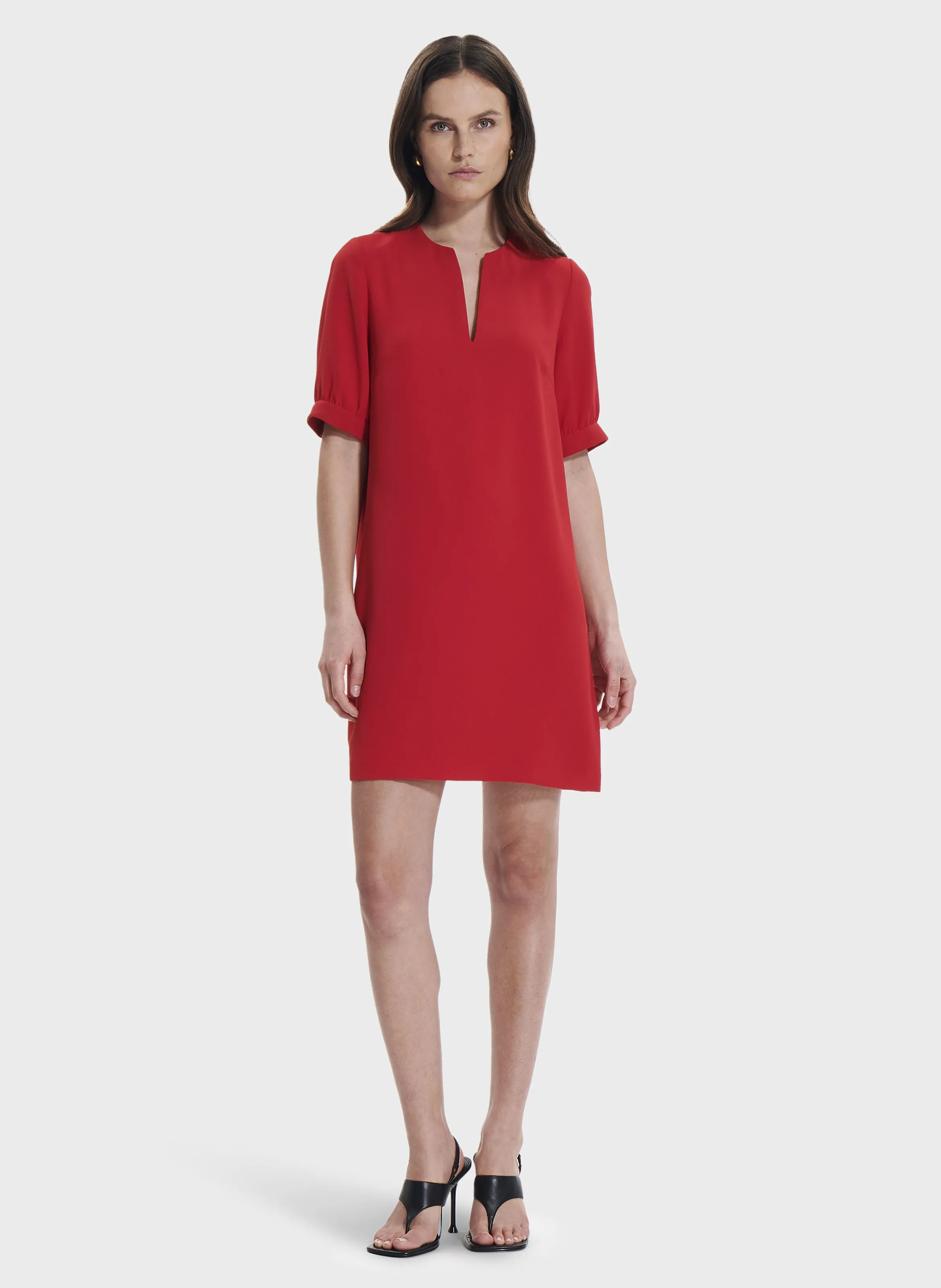 ZAPA RHEALANE  VESTIDO RECTO CORTO EN ROJO