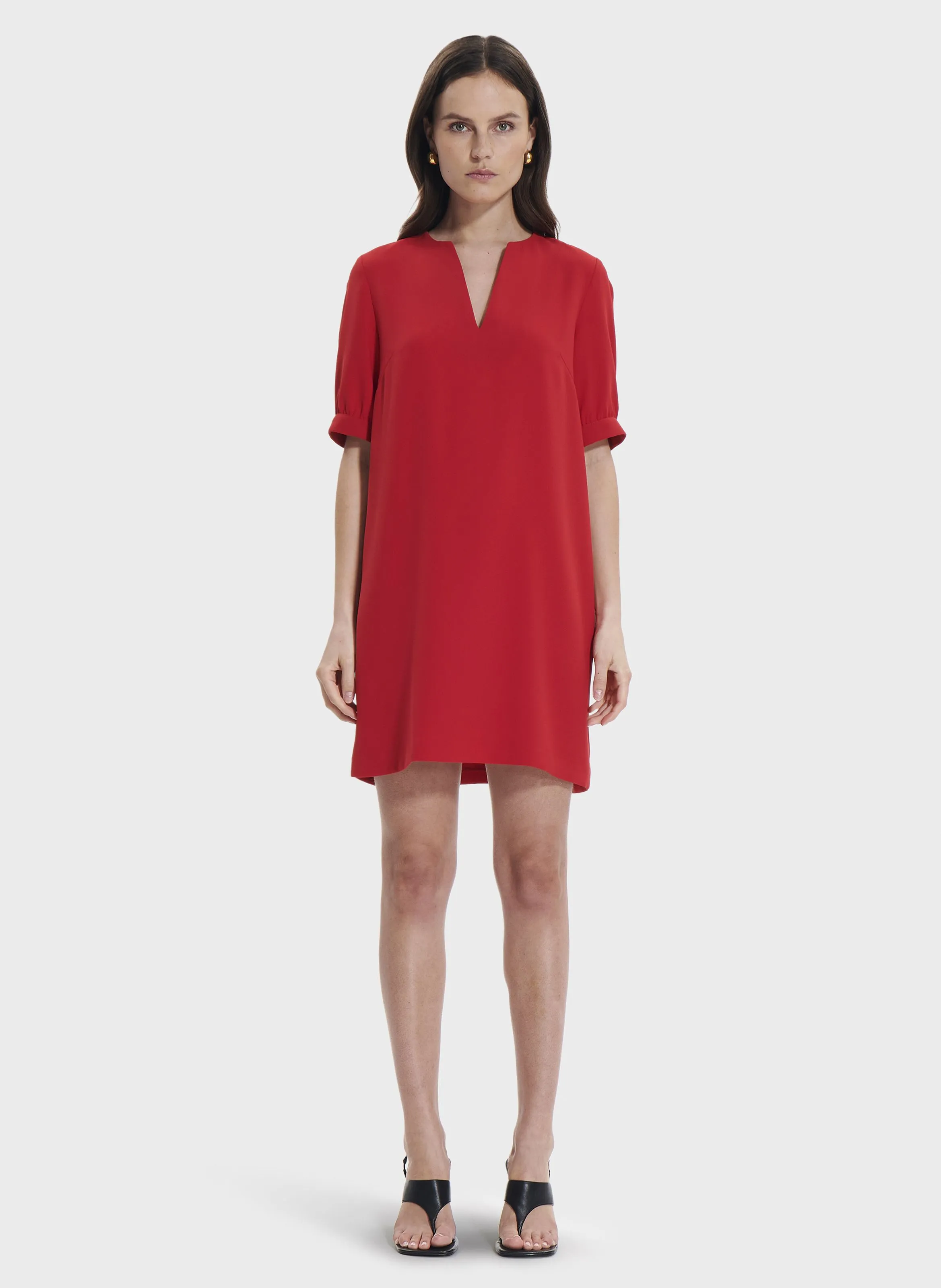 ZAPA RHEALANE  VESTIDO RECTO CORTO EN ROJO