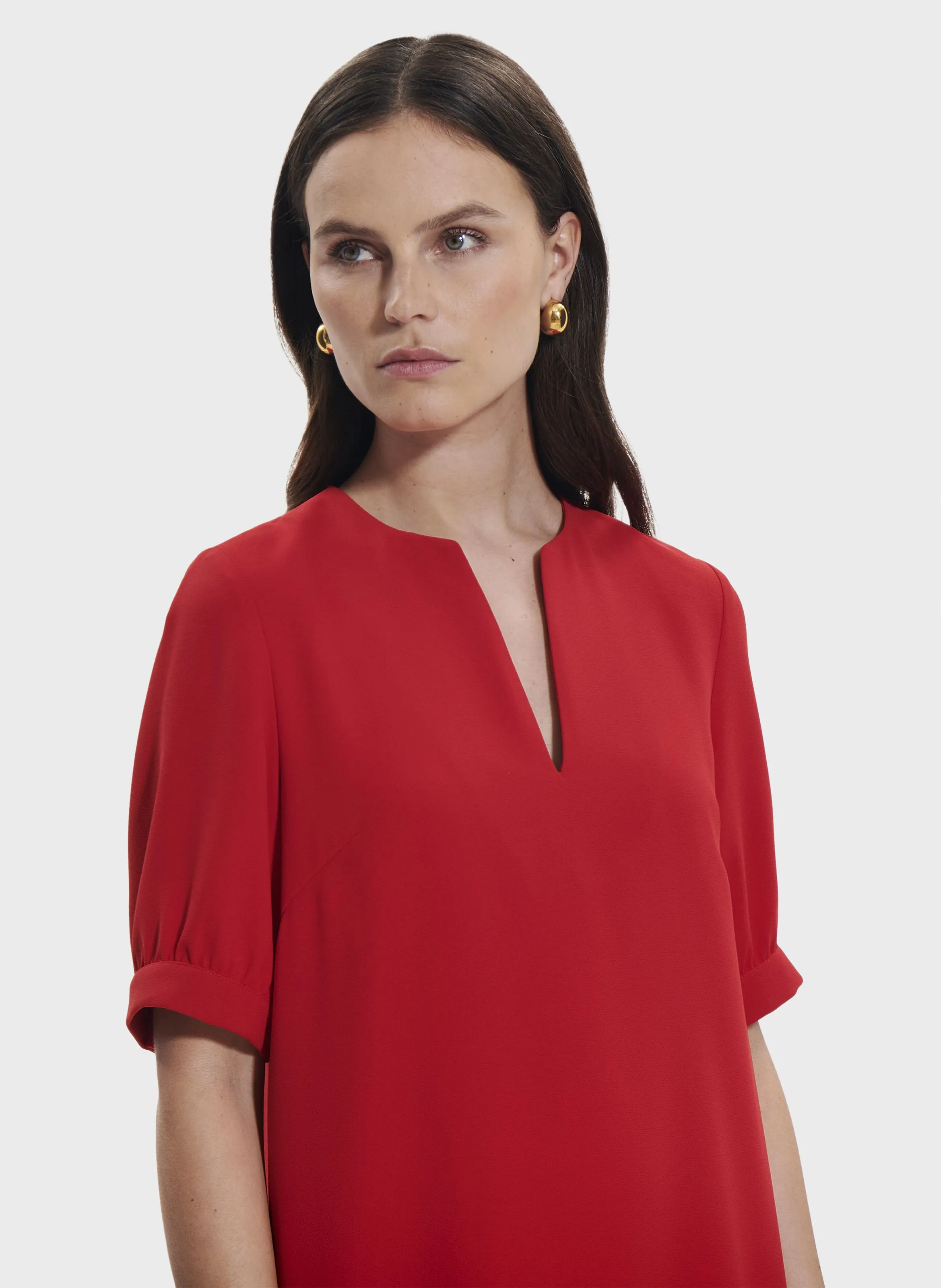 ZAPA RHEALANE  VESTIDO RECTO CORTO EN ROJO
