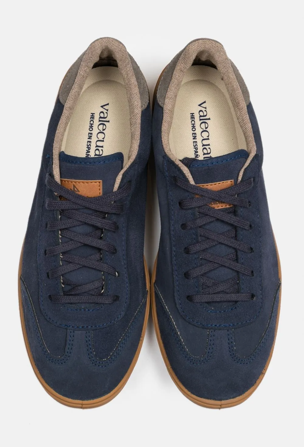 Zapatilla casual serraje bicolor azul marino
