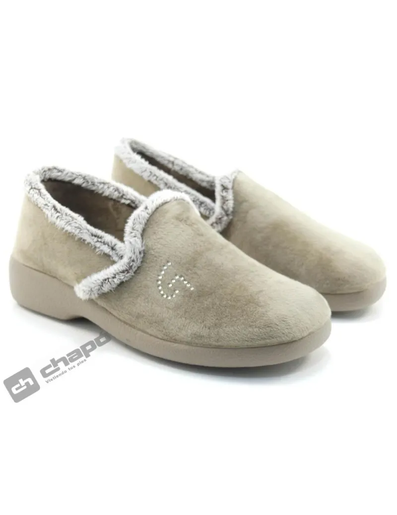 Zapatilla De Casa Taupe GarzÓn Zapatillas 3843.247