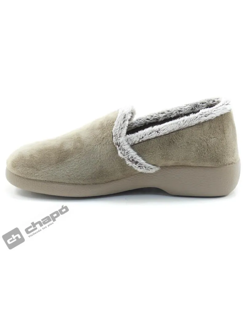 Zapatilla De Casa Taupe GarzÓn Zapatillas 3843.247