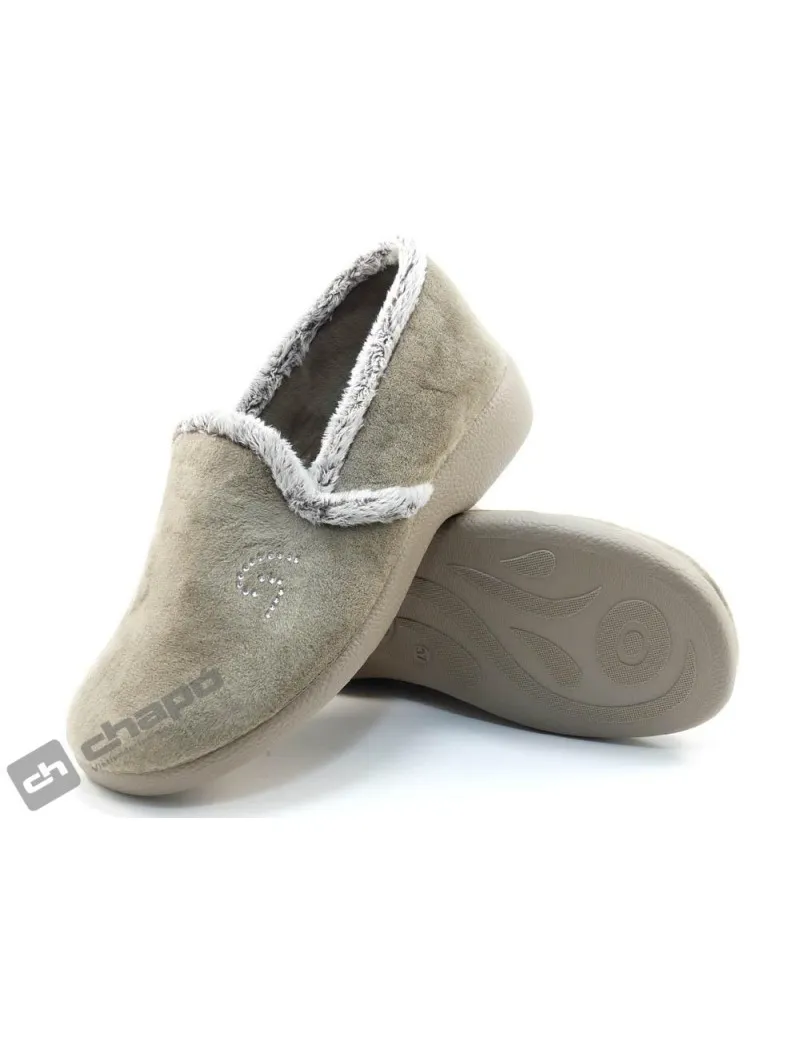 Zapatilla De Casa Taupe GarzÓn Zapatillas 3843.247