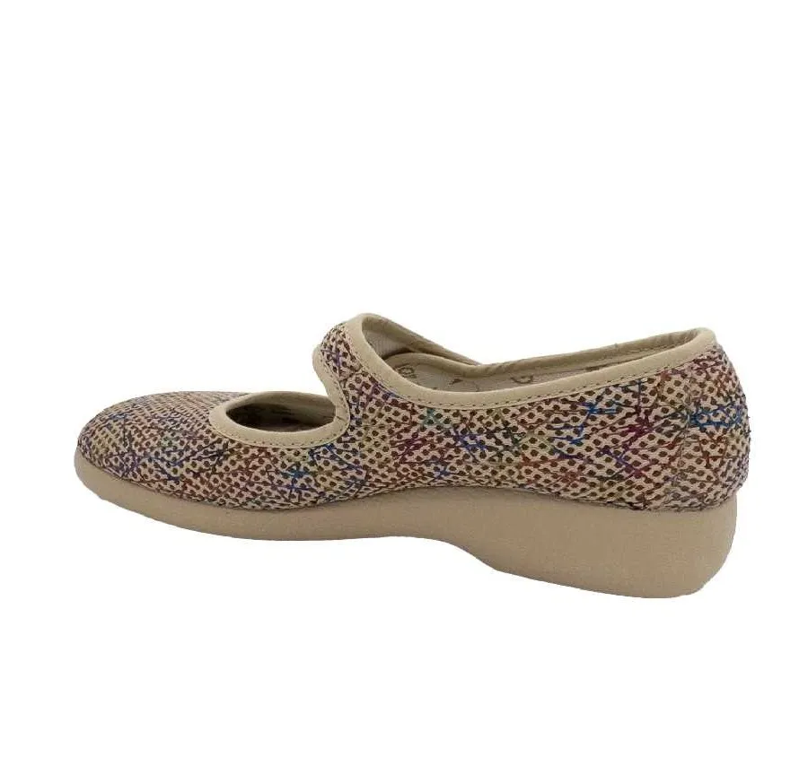 ZAPATILLA GARZÓN 3065.170 ANATÓMICA PARA MUJER PLAYERA CALLE SALÓN VELCRO ALOE VERA REJILLA FIJI BEIG 27725