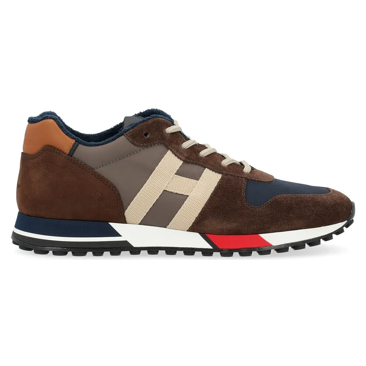 Zapatilla  H383 azul marrón y gris