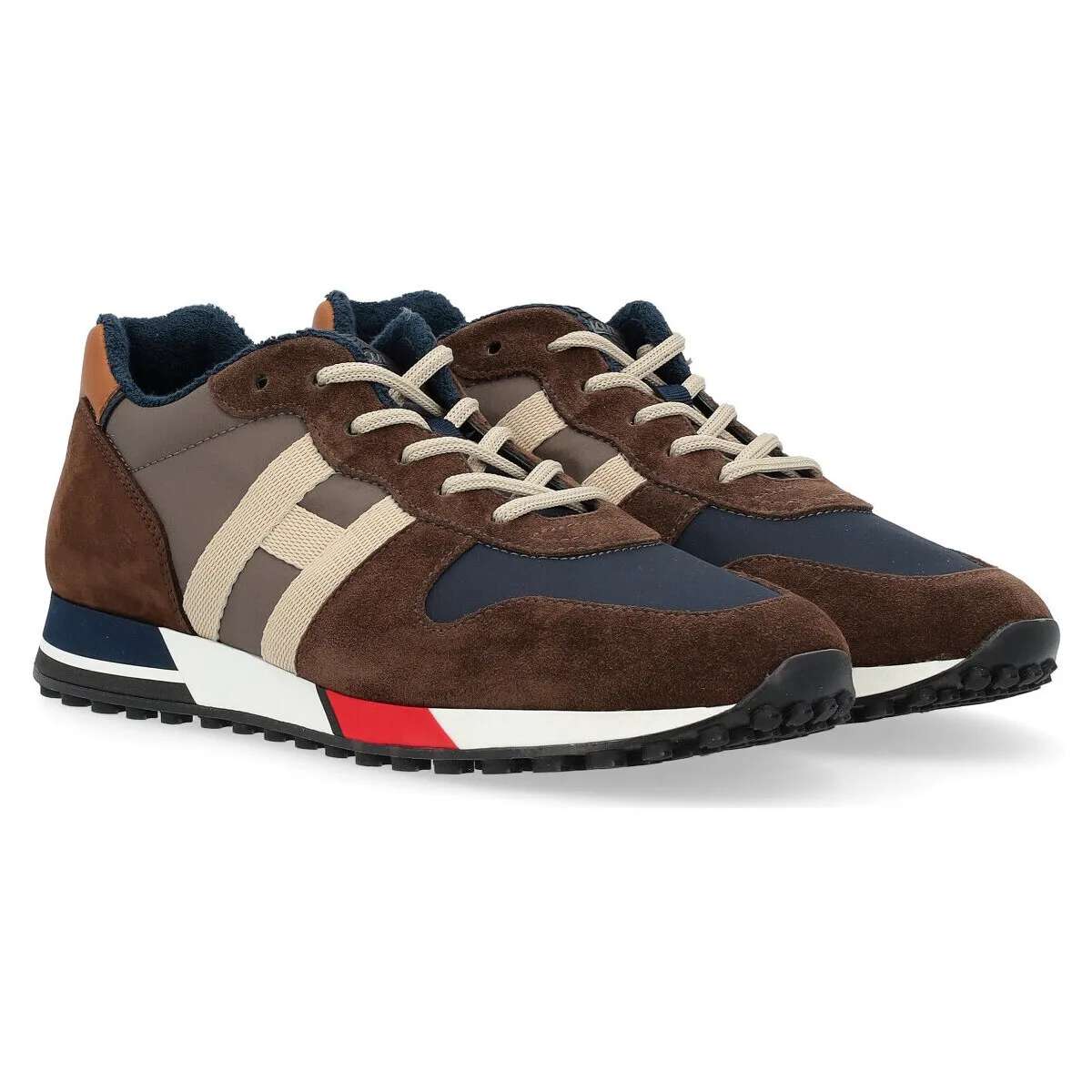 Zapatilla  H383 azul marrón y gris