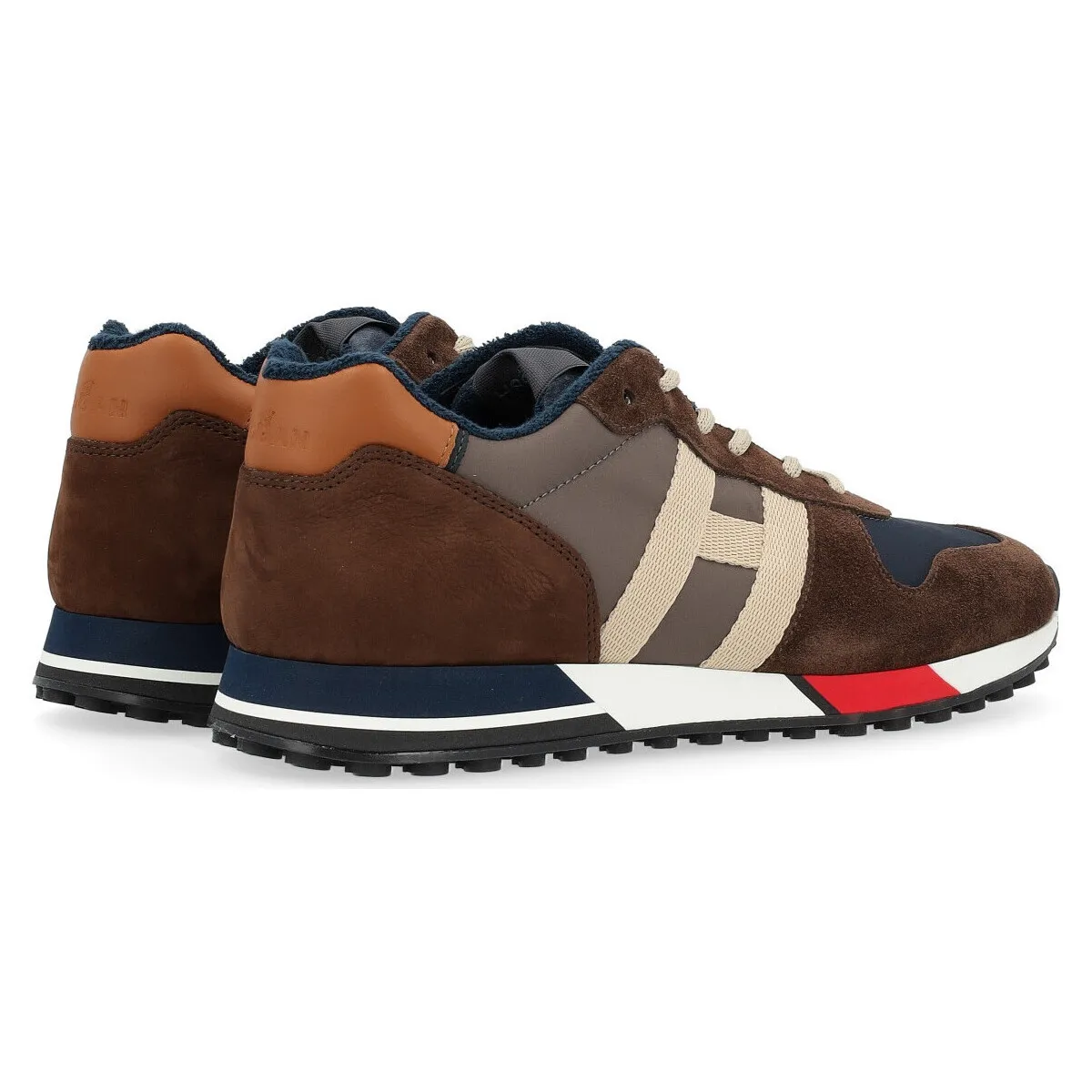 Zapatilla  H383 azul marrón y gris