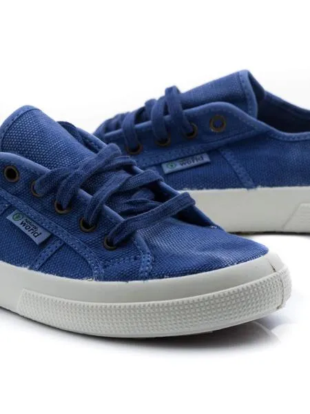 zapatilla natural world azul para mujer
