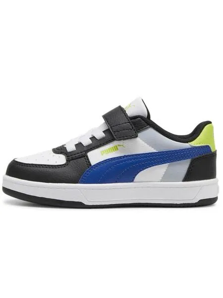 Zapatilla Puma Caven Blanco Negro Azul Niño