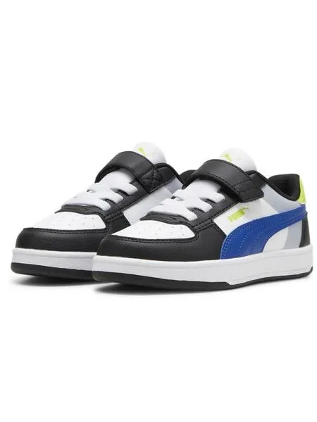 Zapatilla Puma Caven Blanco Negro Azul Niño