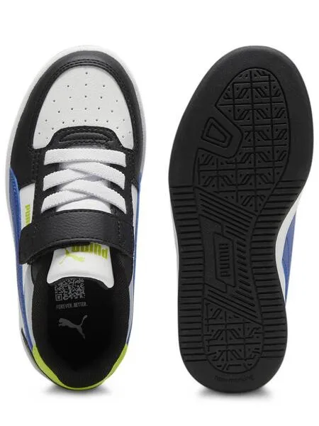 Zapatilla Puma Caven Blanco Negro Azul Niño