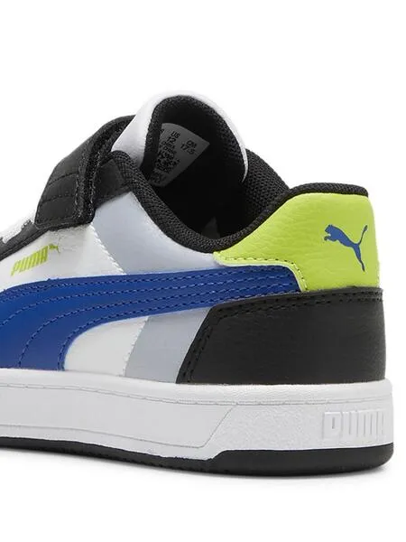 Zapatilla Puma Caven Blanco Negro Azul Niño
