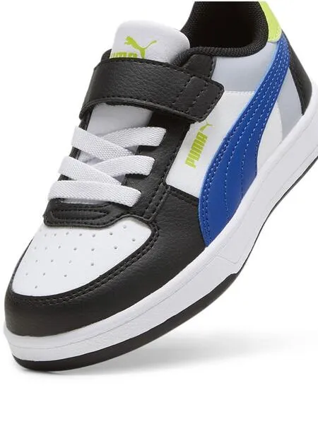 Zapatilla Puma Caven Blanco Negro Azul Niño