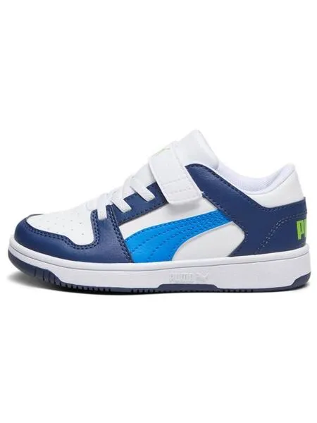 Zapatilla Puma Rebound Layup Bco/Azul Niño