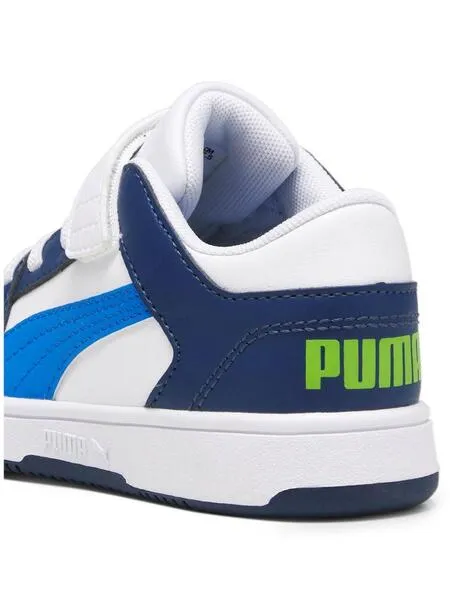 Zapatilla Puma Rebound Layup Bco/Azul Niño