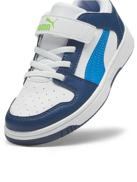 Zapatilla Puma Rebound Layup Bco/Azul Niño