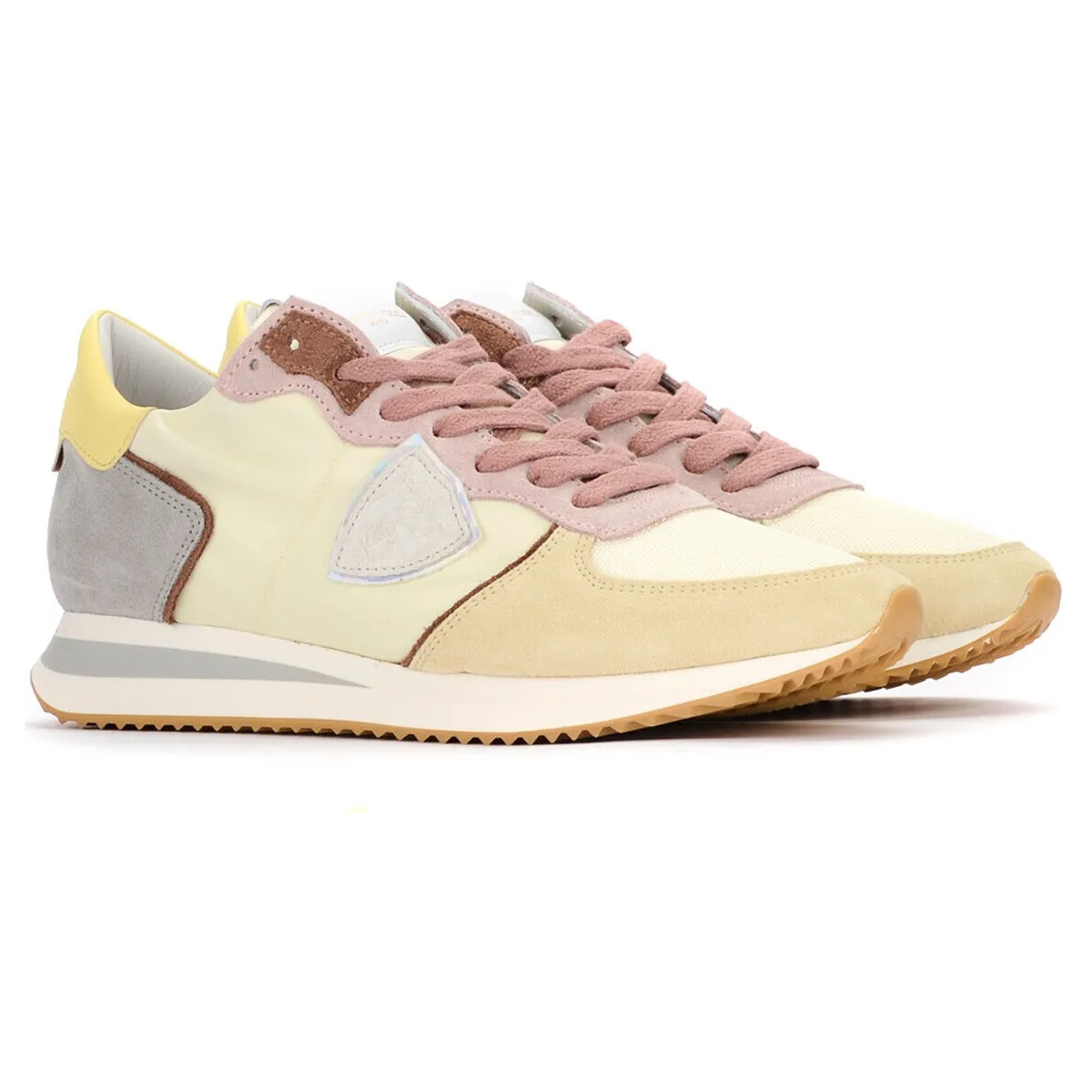 Zapatilla  Tropez X beige, rosa y burdeos