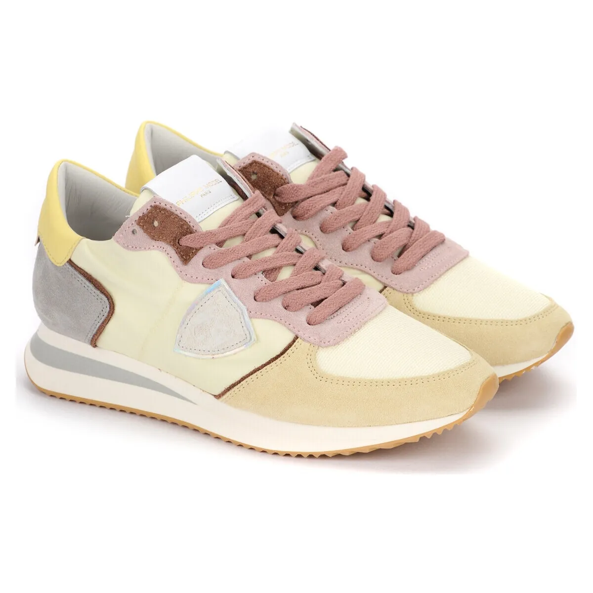 Zapatilla  Tropez X beige, rosa y burdeos