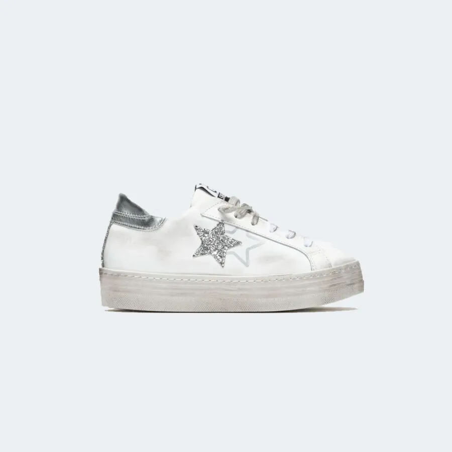 Zapatillas 2STAR SNEAKERS HS PELLE BIANCA DETTAGLI