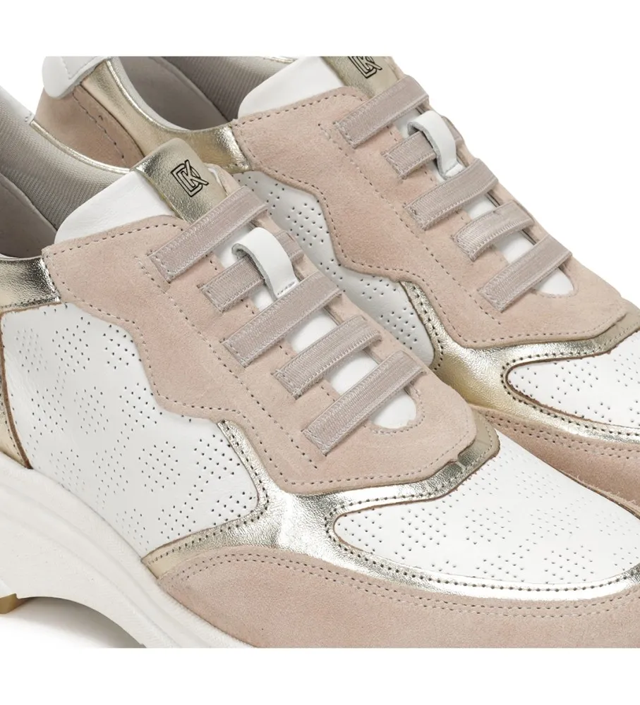 Zapatillas de Piel D9046 beige