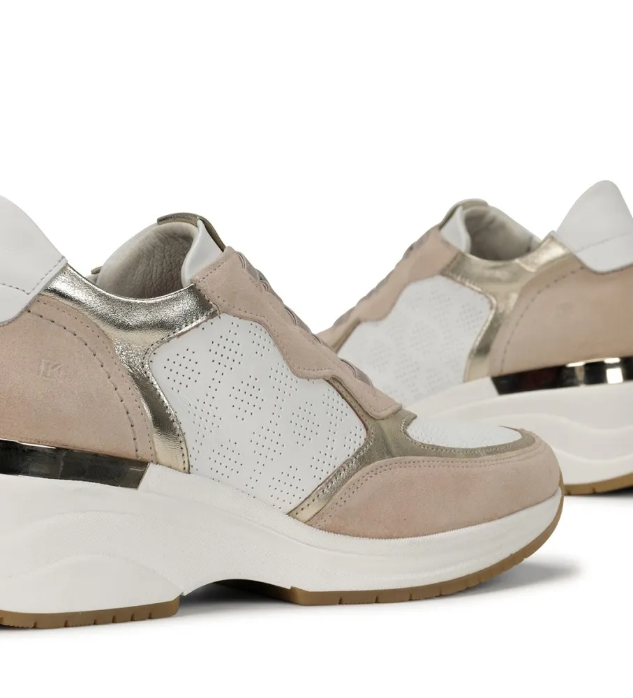 Zapatillas de Piel D9046 beige