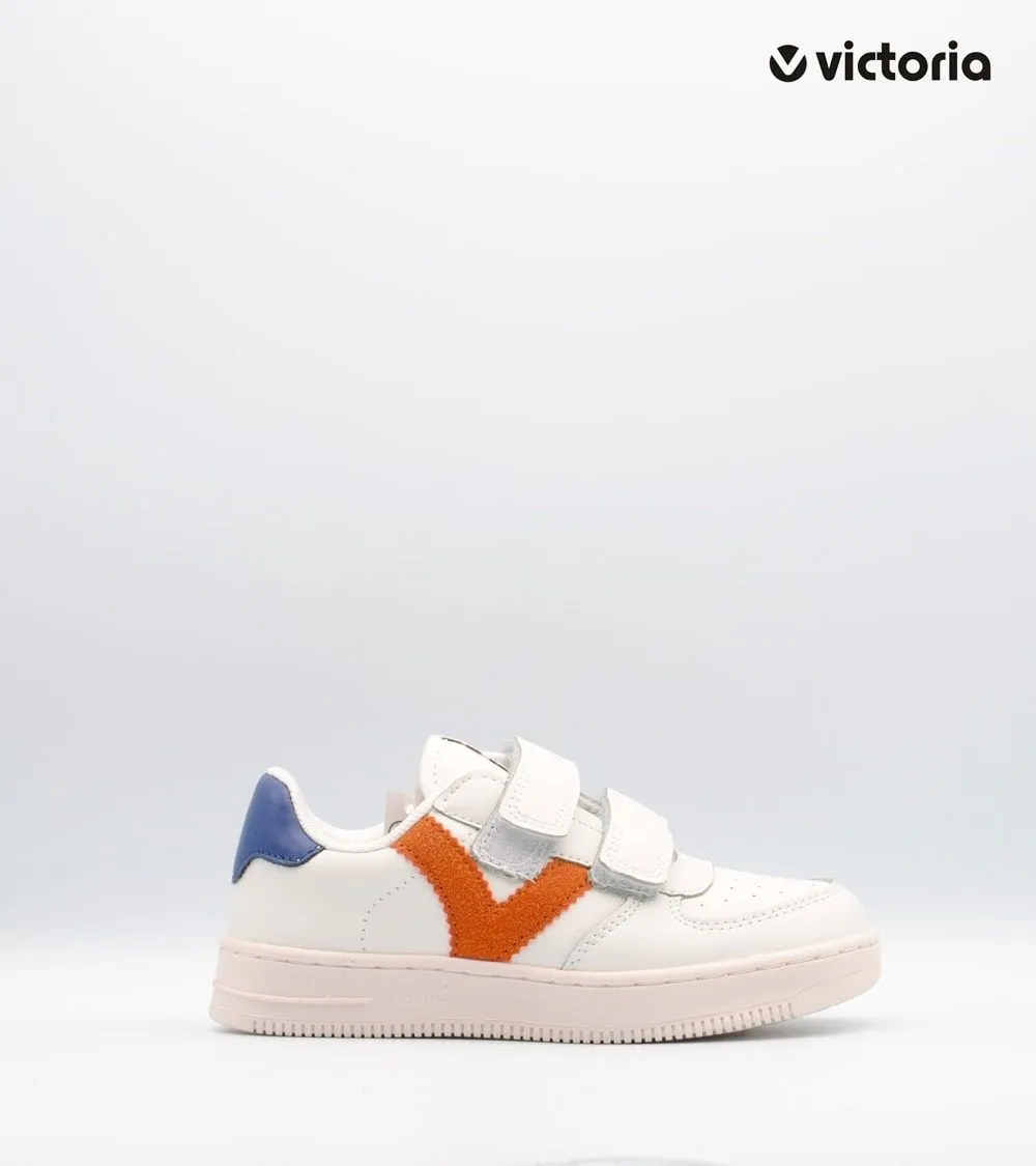 ZAPATILLAS DEPORTIVAS VICTORIA VELCRO BLANCO LOGO TEJA