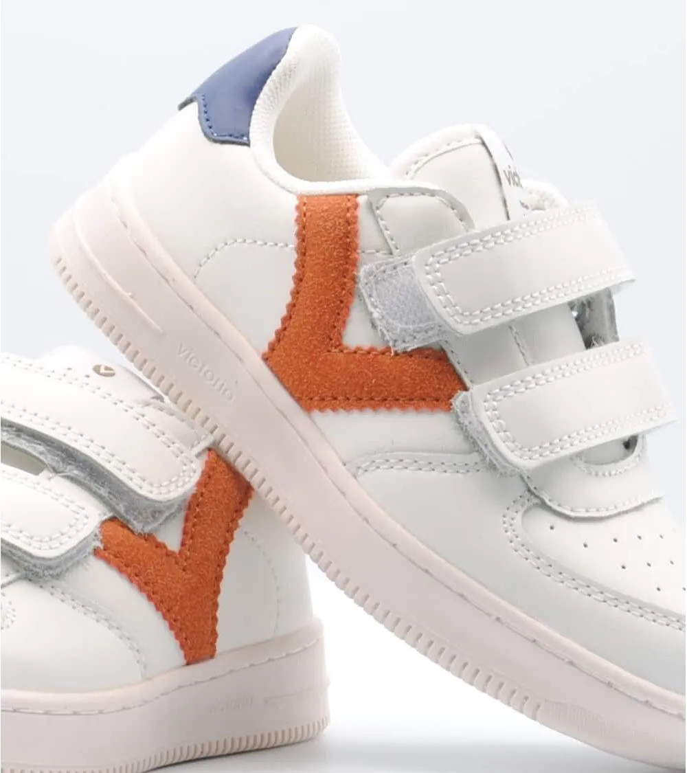 ZAPATILLAS DEPORTIVAS VICTORIA VELCRO BLANCO LOGO TEJA