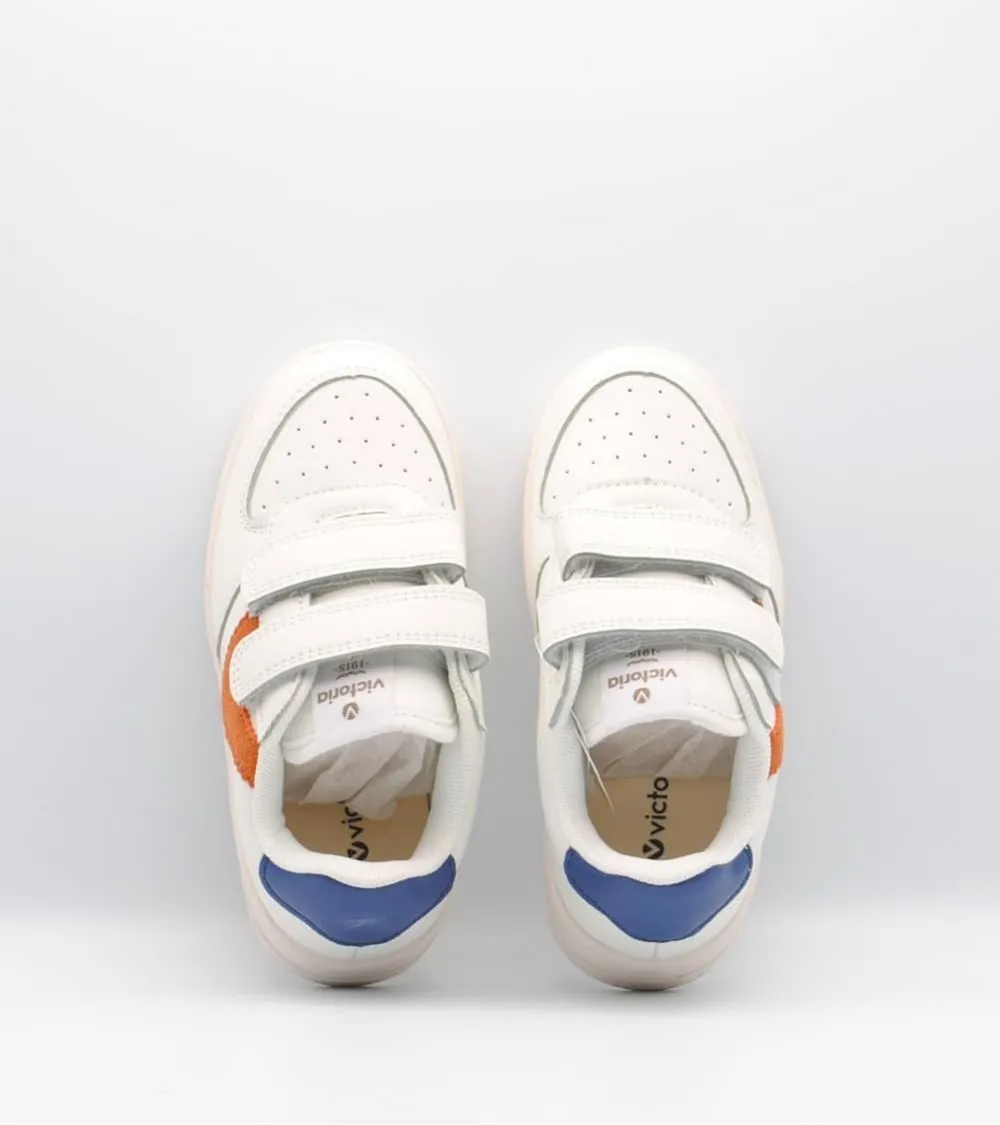 ZAPATILLAS DEPORTIVAS VICTORIA VELCRO BLANCO LOGO TEJA