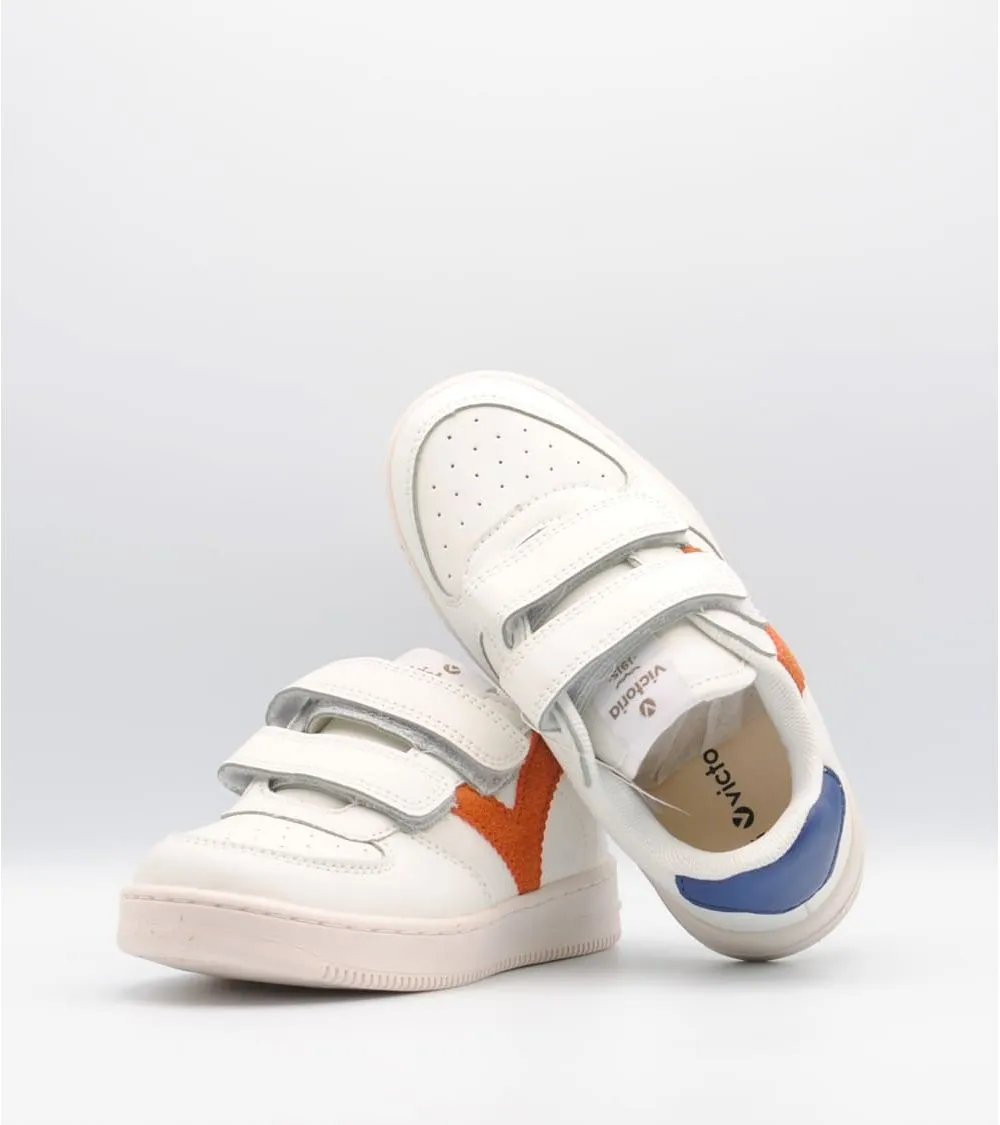 ZAPATILLAS DEPORTIVAS VICTORIA VELCRO BLANCO LOGO TEJA