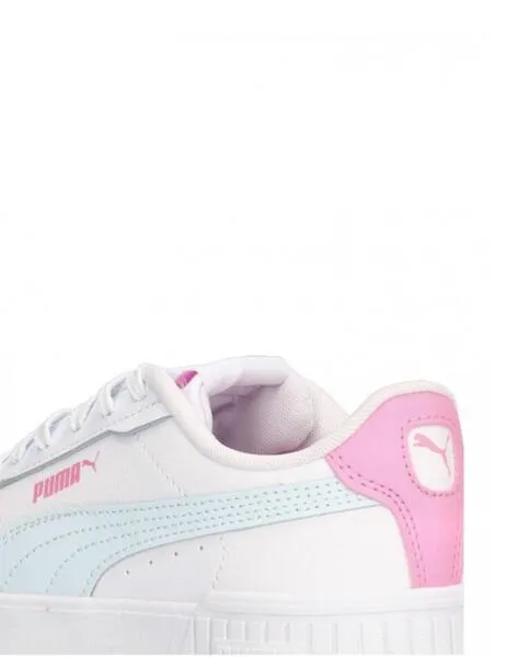 Zapatillas puma carina 2.0 jr blanco rosa de niña.
