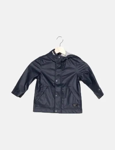 Zara Abrigo azul marino impermeable