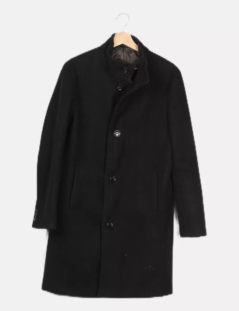 Zara Abrigo de paño negro