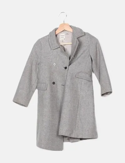 Zara Abrigo gris de paño
