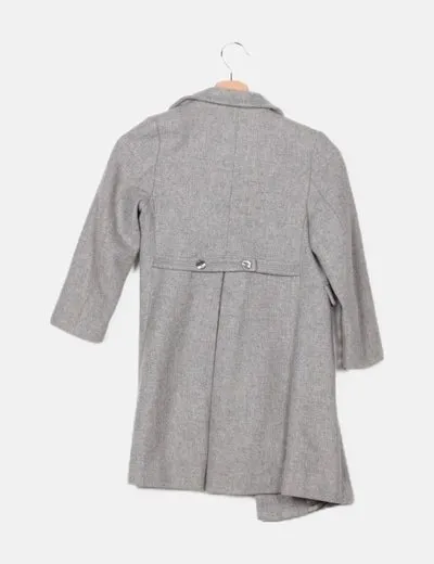 Zara Abrigo gris de paño