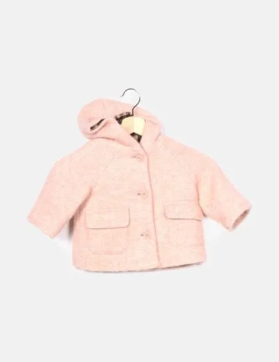 Zara Abrigo rosa de pelo
