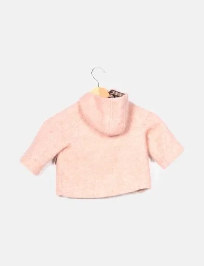 Zara Abrigo rosa de pelo